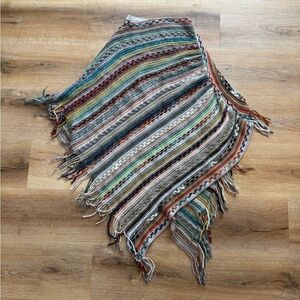 Multicolor Striped Knit Shawl